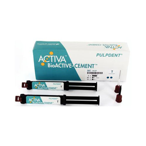 Pulpdent VC2T Activa BioACTIVE Resin Cement Automix Dual Cure Value Pack Translucent 2/Pk Pulpdent VC2T Activa BioACTIVE Resin Cement Automix Dual Cure Value Pack Translucent 2/Pk